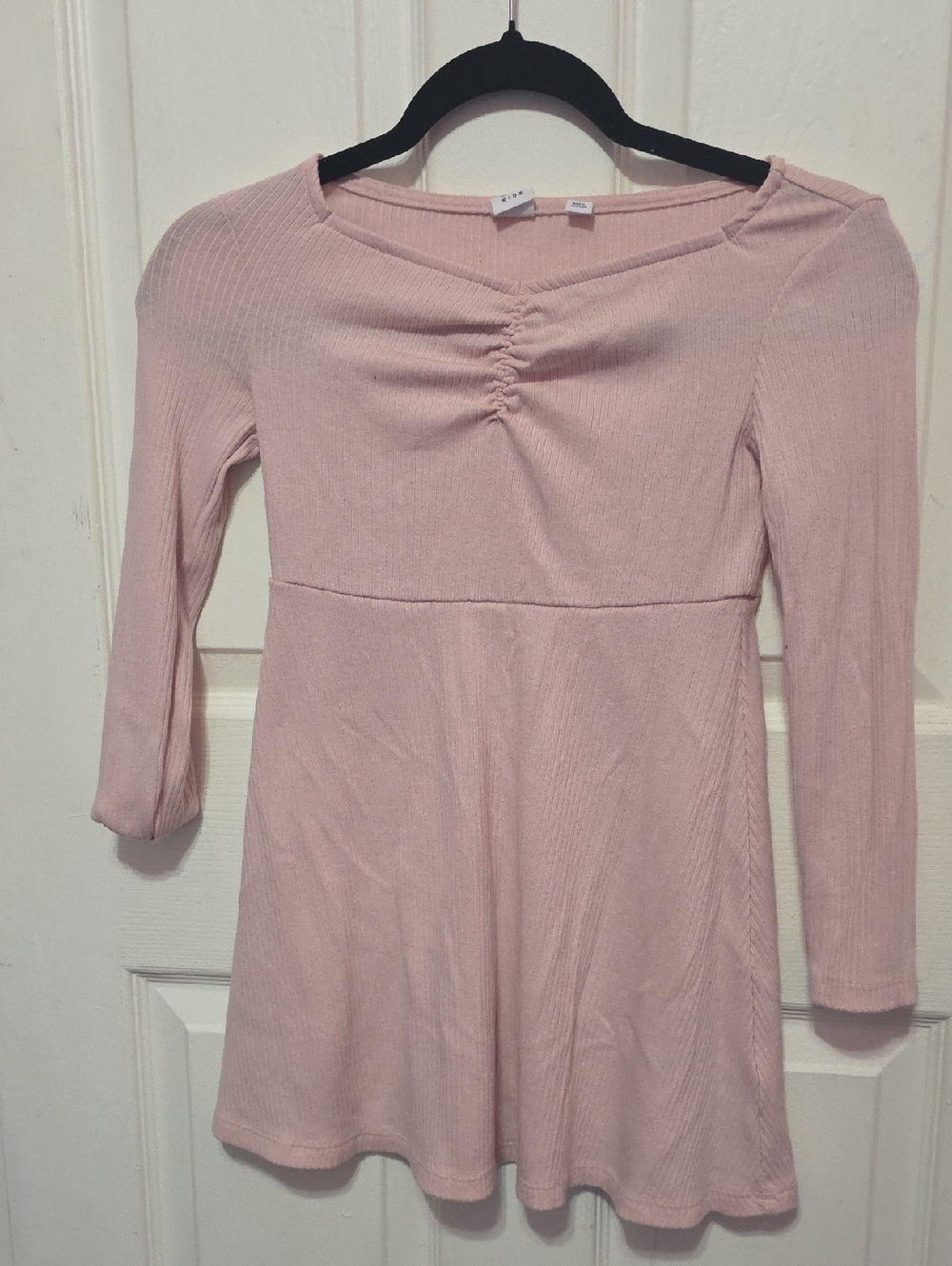GAP Light Pink Ribbed Long-Sleeve Dress